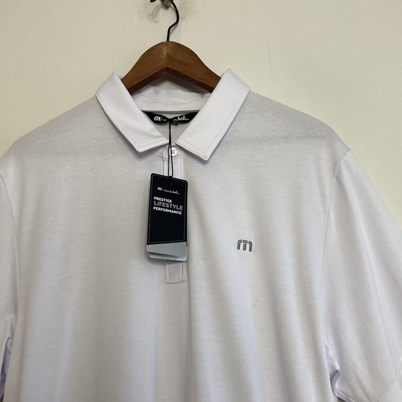 New Travis Mathew Polo Shirt Mens XL White The Zinna Short Sleeve Golf Tennis - Picture 3 of 15